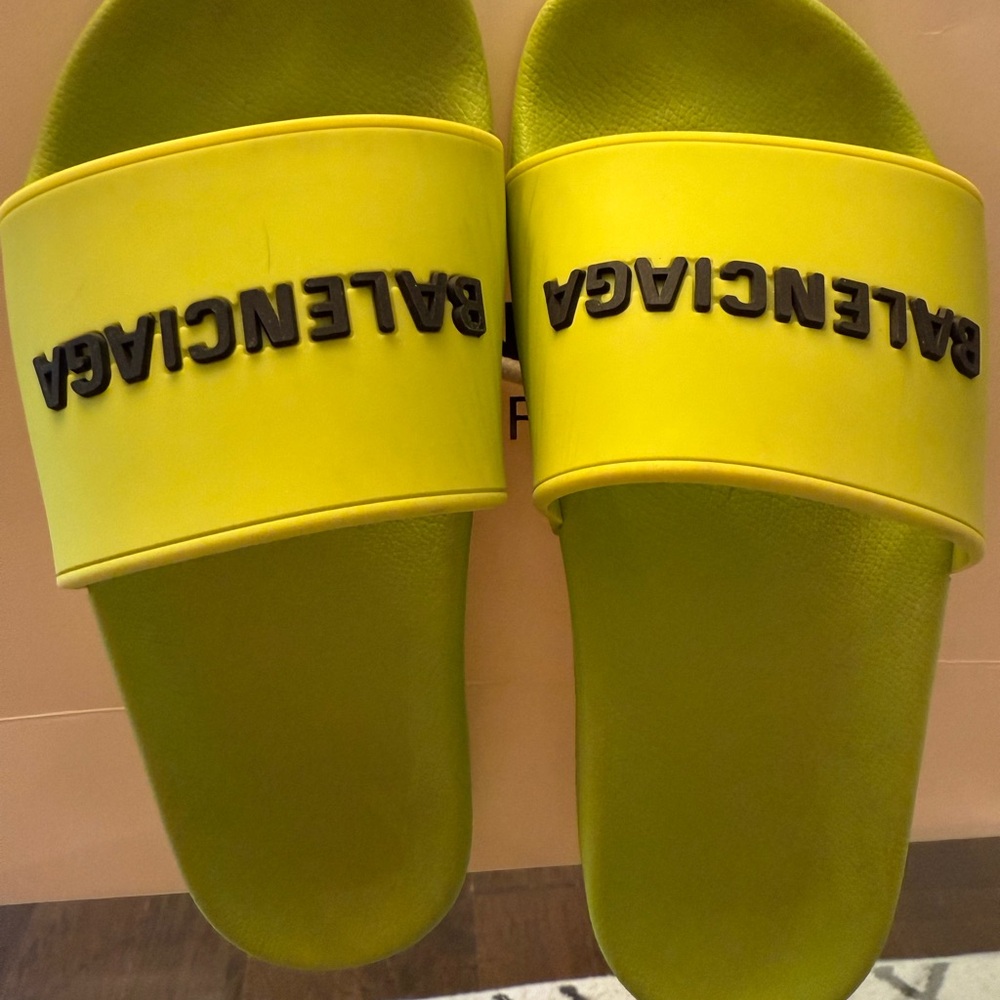 Balenciaga Neon Pool Slides size 37